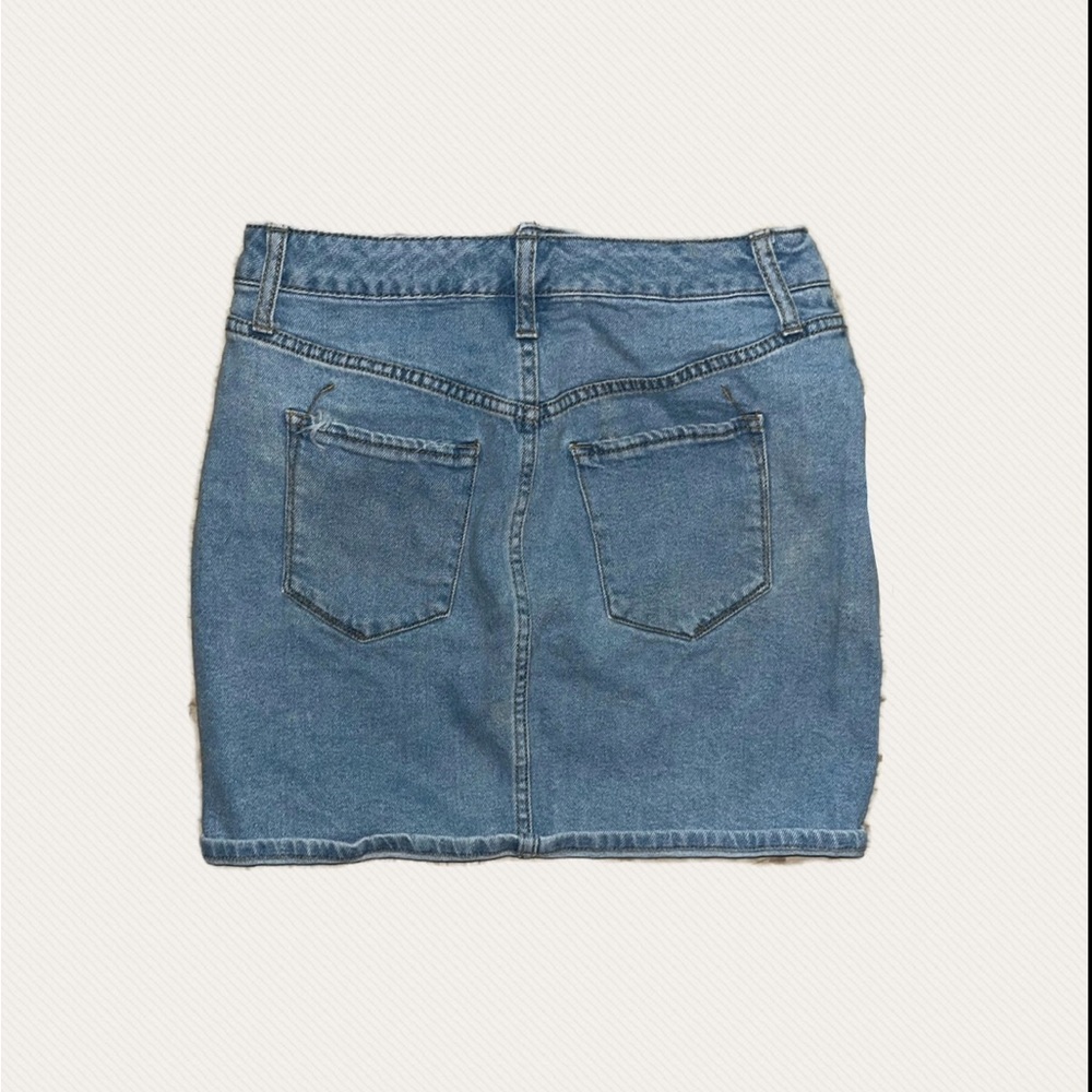 Light blue denim skirt